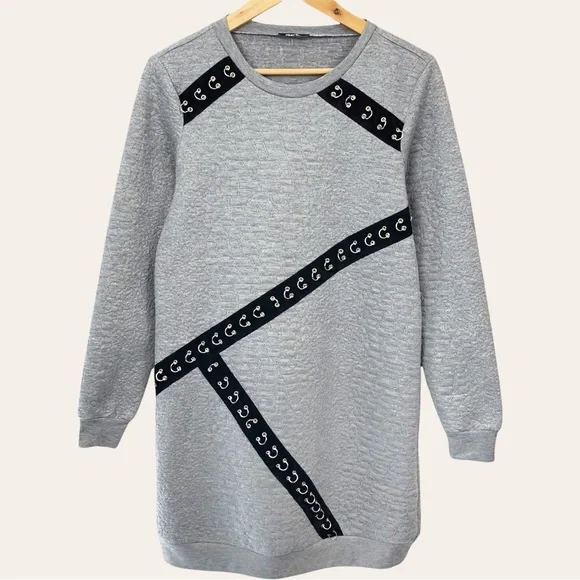 Vintage | Dresses | Vintage Y2k Punk Grunge Unique Pierced Quilted Long  Sleeve Cozy Sweatshirt Dress | Poshmark